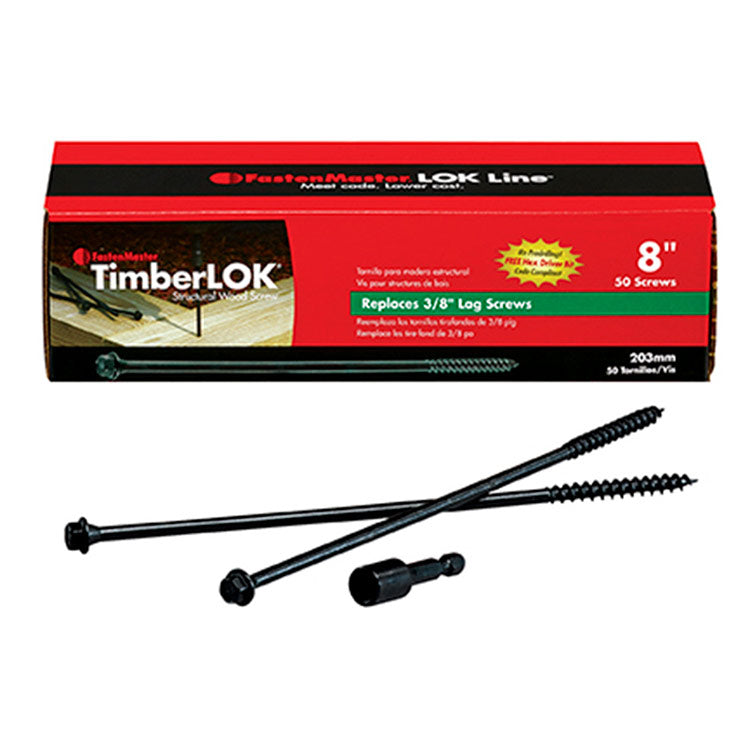 TimberLOK Screws - 8" Box - 50 Count
